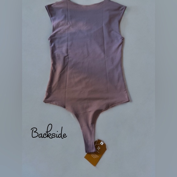 NWT Women's Sexy V Neck Double Lined Sleeveless Bodysuit Eggplant Size S - Picture 8 of 8